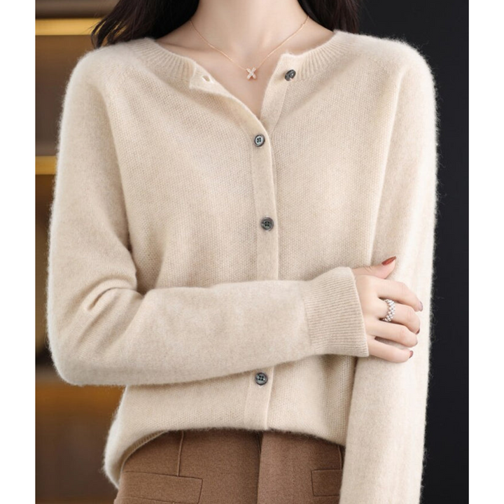 Mercy Cardigan for Women – Elegant Merino Wool &amp; Soft Cardigan with Round Neck