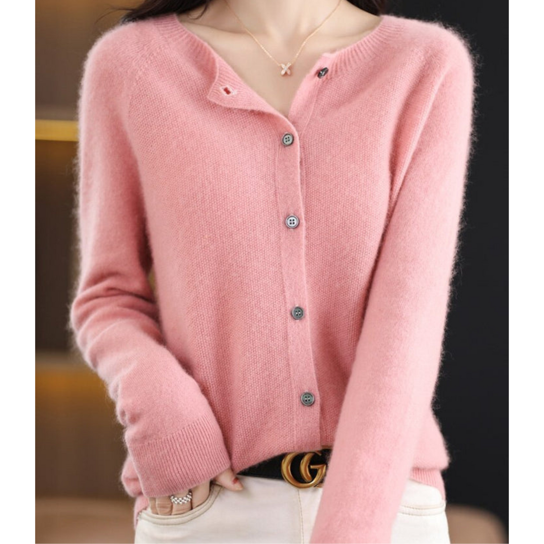Mercy Cardigan for Women – Elegant Merino Wool &amp; Soft Cardigan with Round Neck