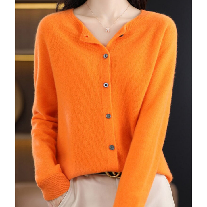 Mercy Cardigan for Women – Elegant Merino Wool &amp; Soft Cardigan with Round Neck