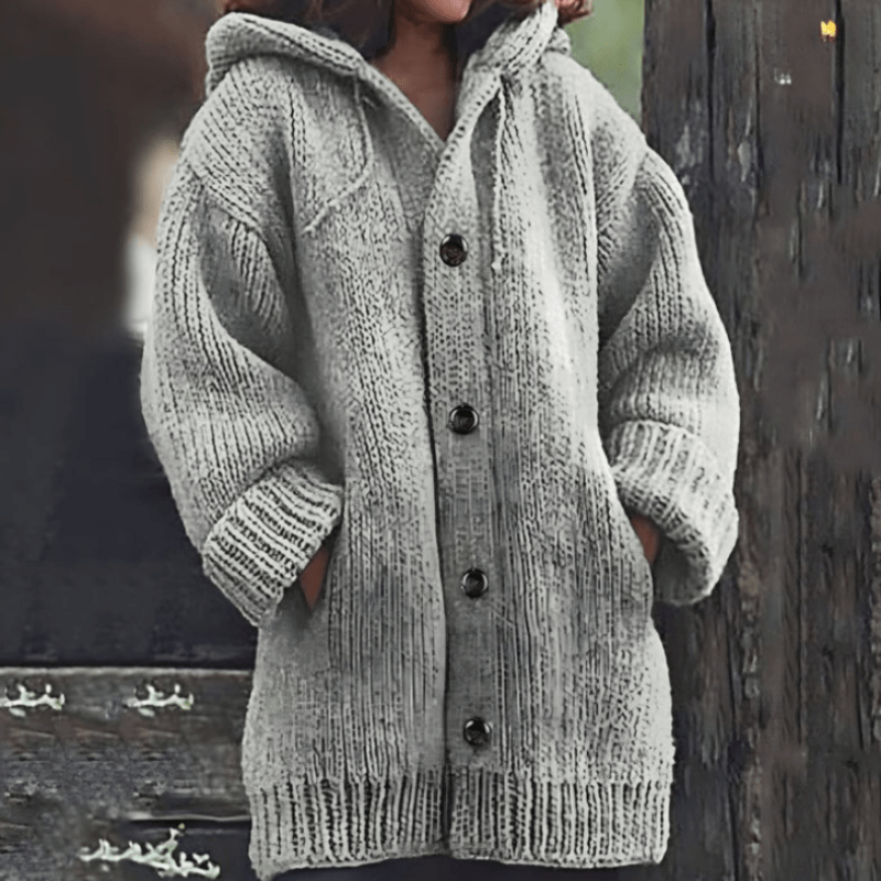 ELIZABETH | SOFT HOODED KNIT CARDIGAN