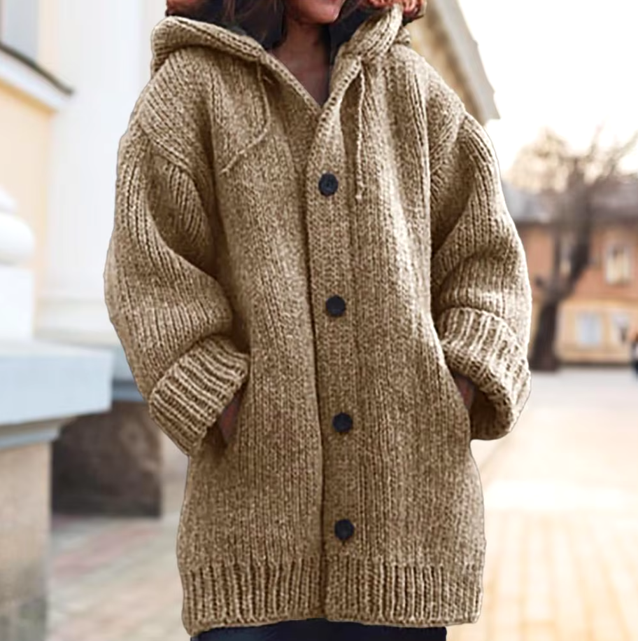 ELIZABETH | SOFT HOODED KNIT CARDIGAN