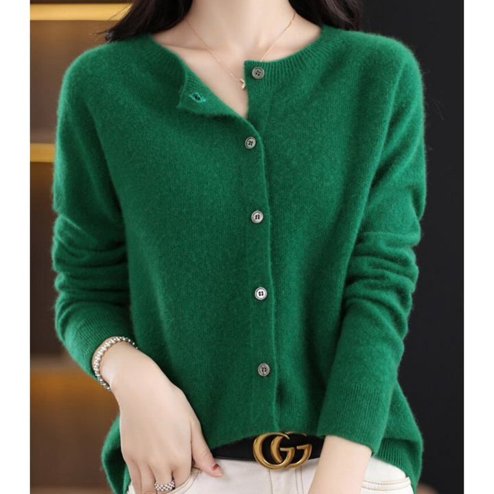 Mercy Cardigan for Women – Elegant Merino Wool &amp; Soft Cardigan with Round Neck
