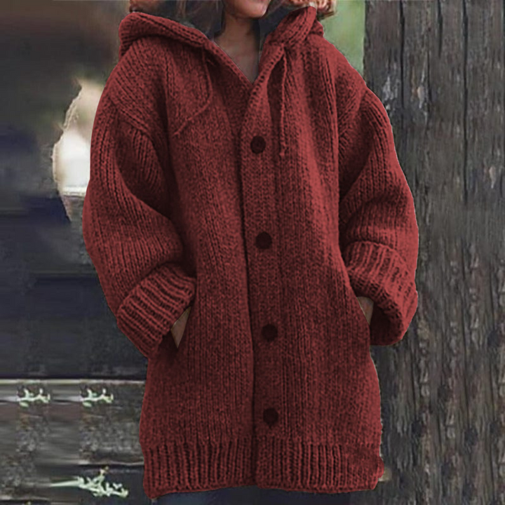ELIZABETH | SOFT HOODED KNIT CARDIGAN