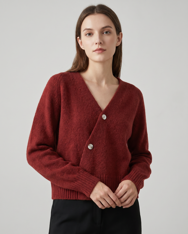 Estelle | Cross-Button V-Neck Cardigan