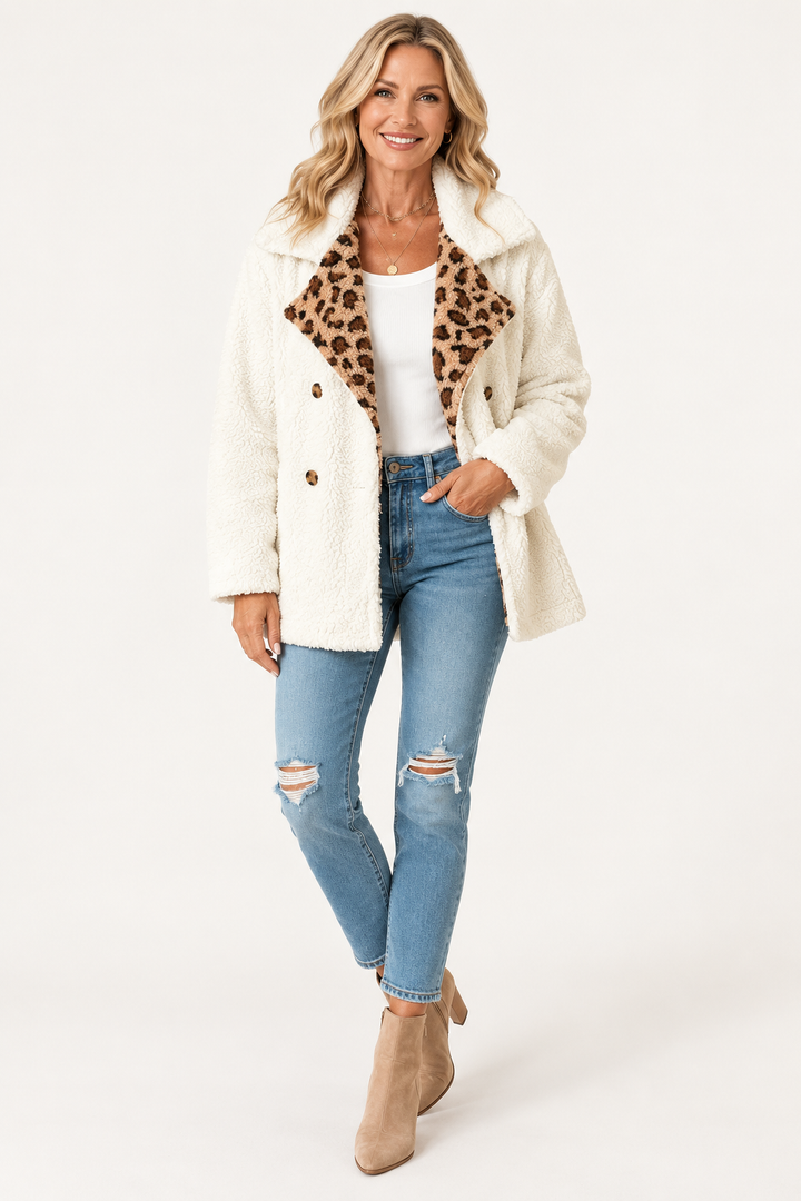 Lori Cozy Leopard Teddy Coat