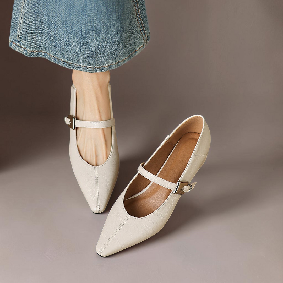 Tamsin | Pointed-Toe Mary Jane Flat