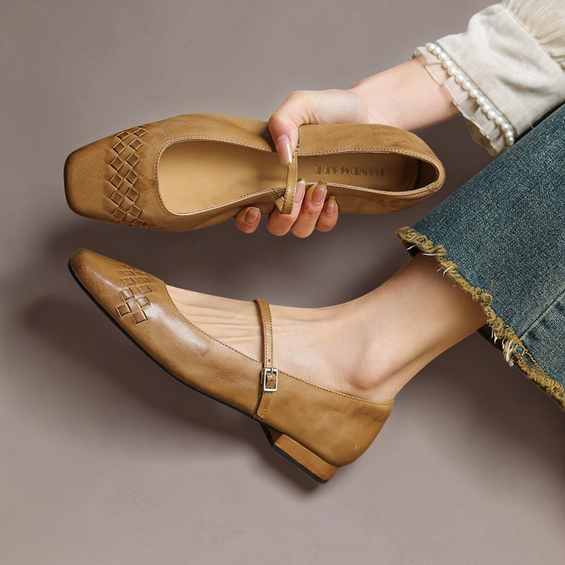 Verity | Square-Toe Mary Jane Flat