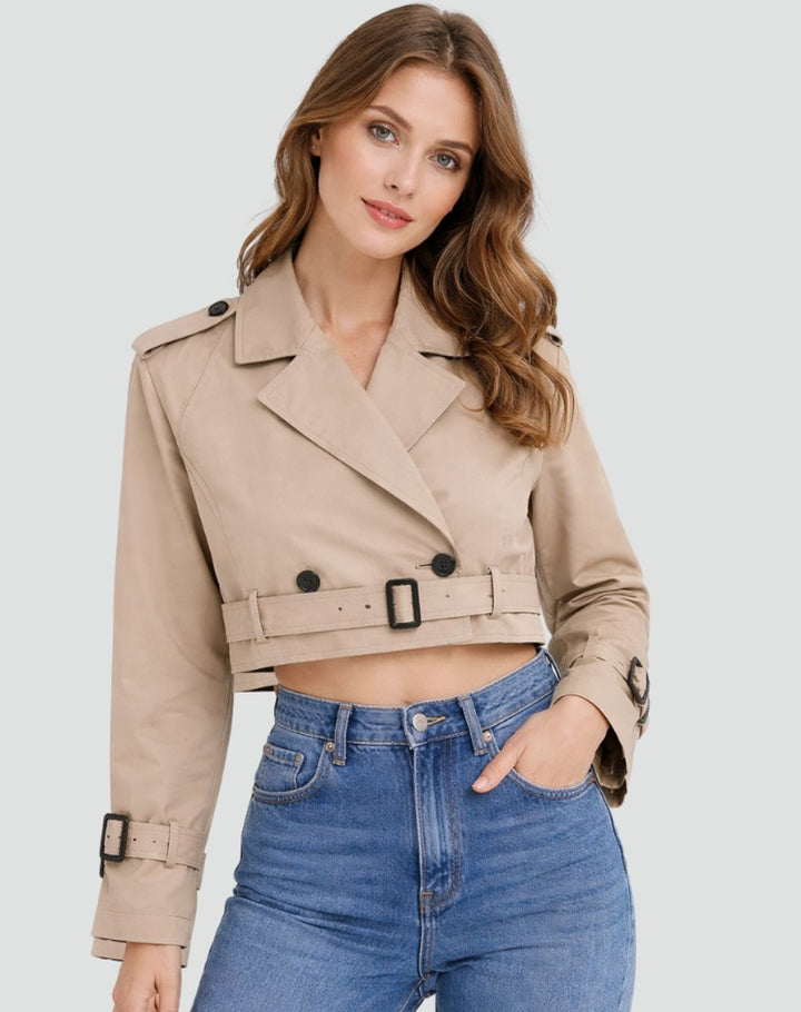 Juliana | Cropped Belted Trench Coat