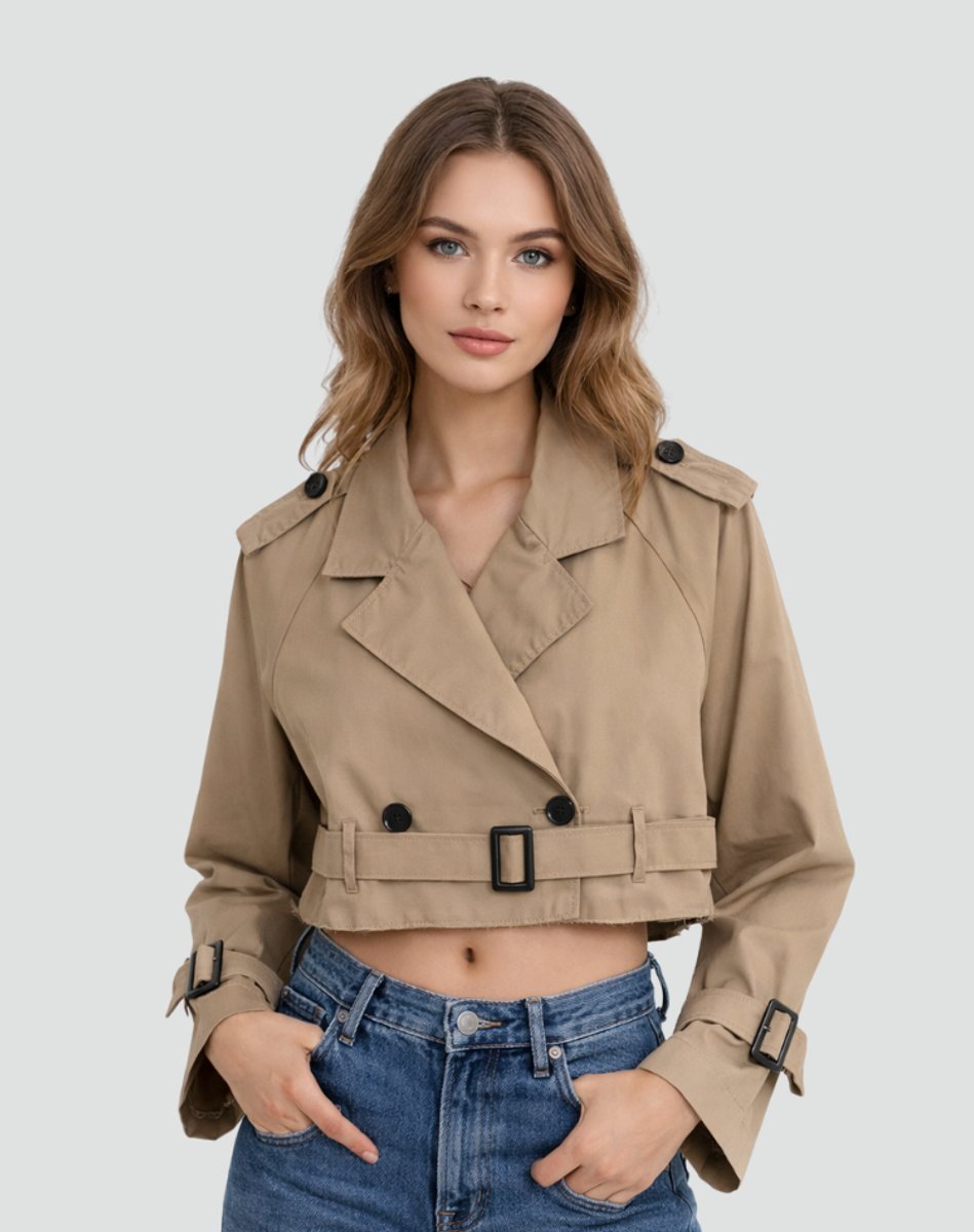 Juliana | Cropped Belted Trench Coat