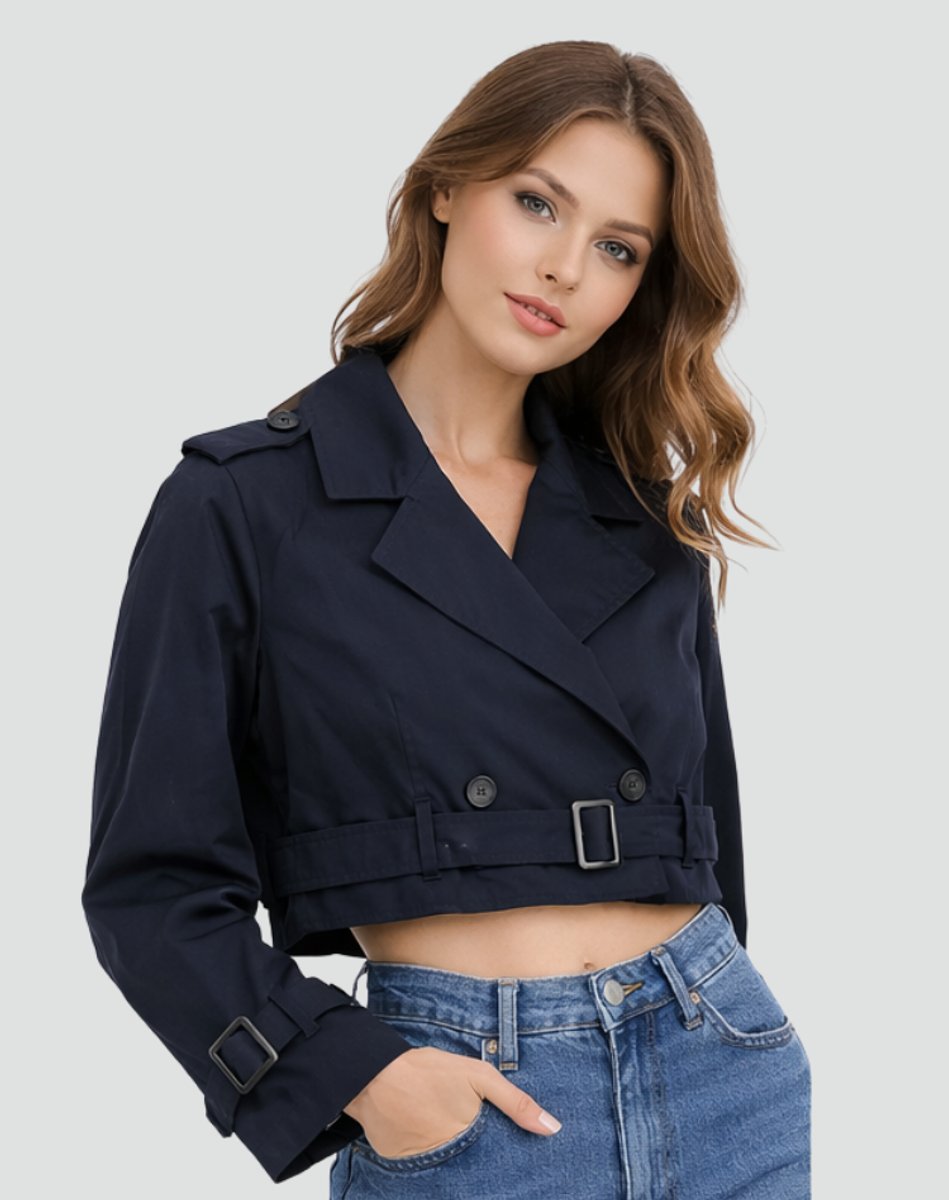 Juliana | Cropped Belted Trench Coat