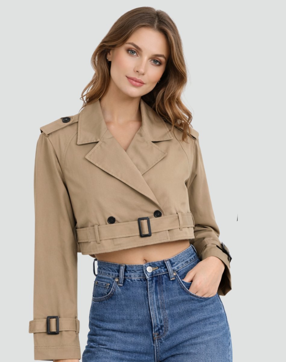 Juliana | Cropped Belted Trench Coat