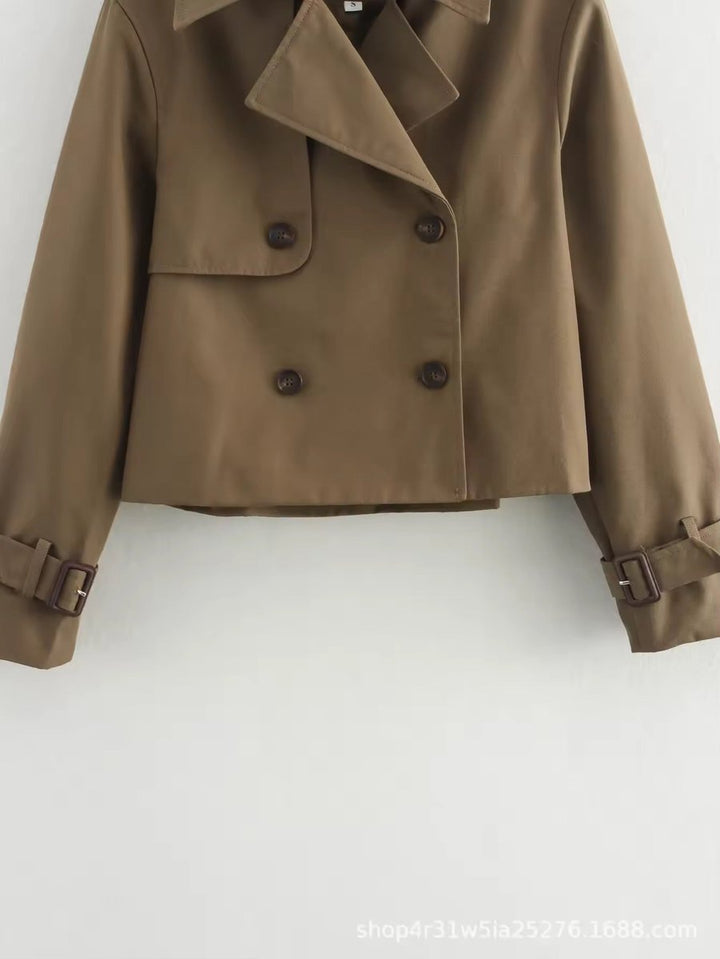 Eugenia | Cropped Double-Breasted Trench Coat