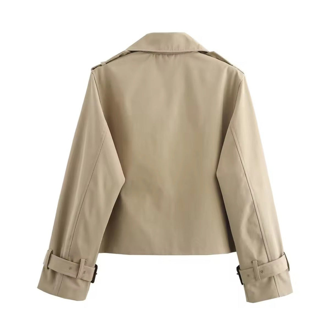 Eugenia | Cropped Double-Breasted Trench Coat