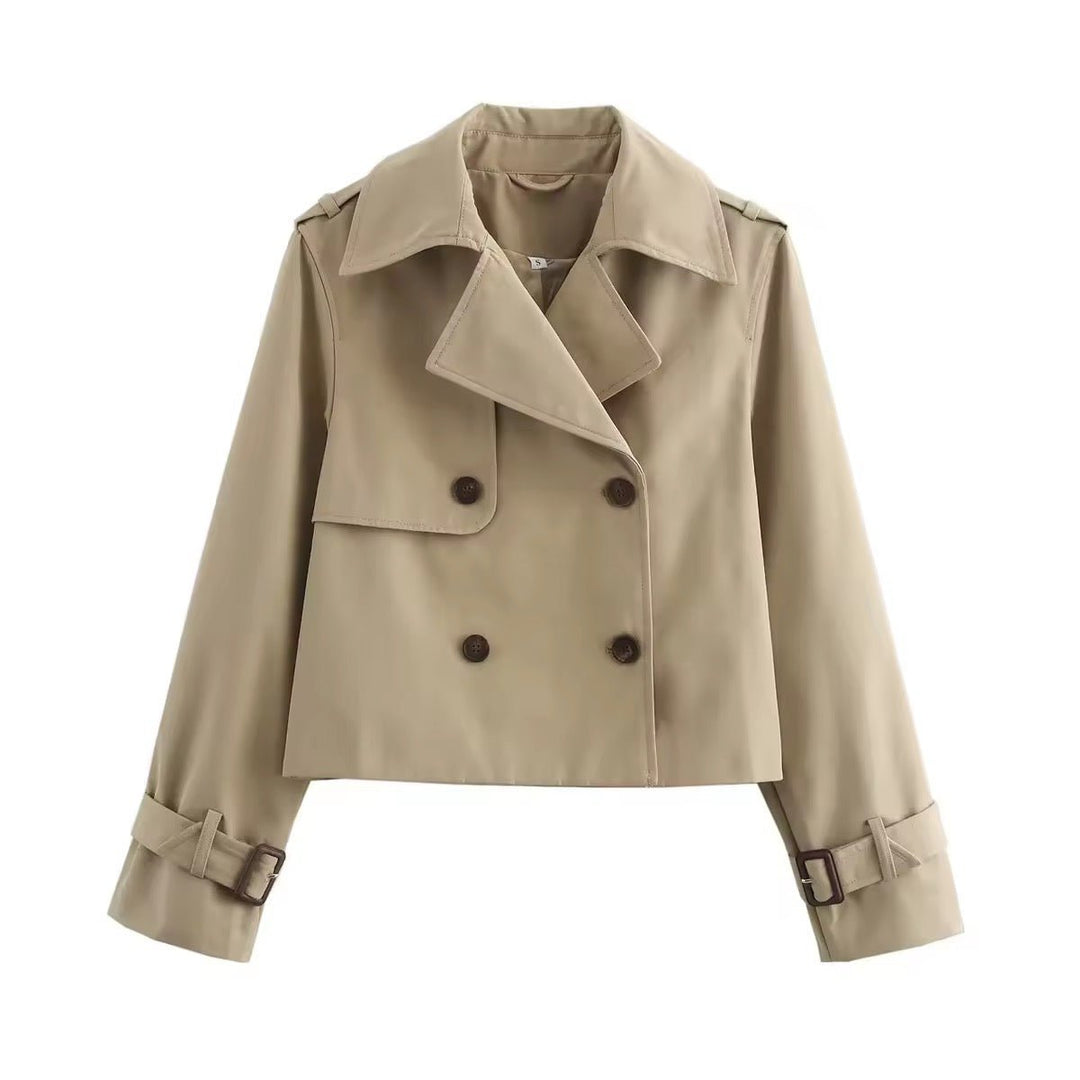 Eugenia | Cropped Double-Breasted Trench Coat