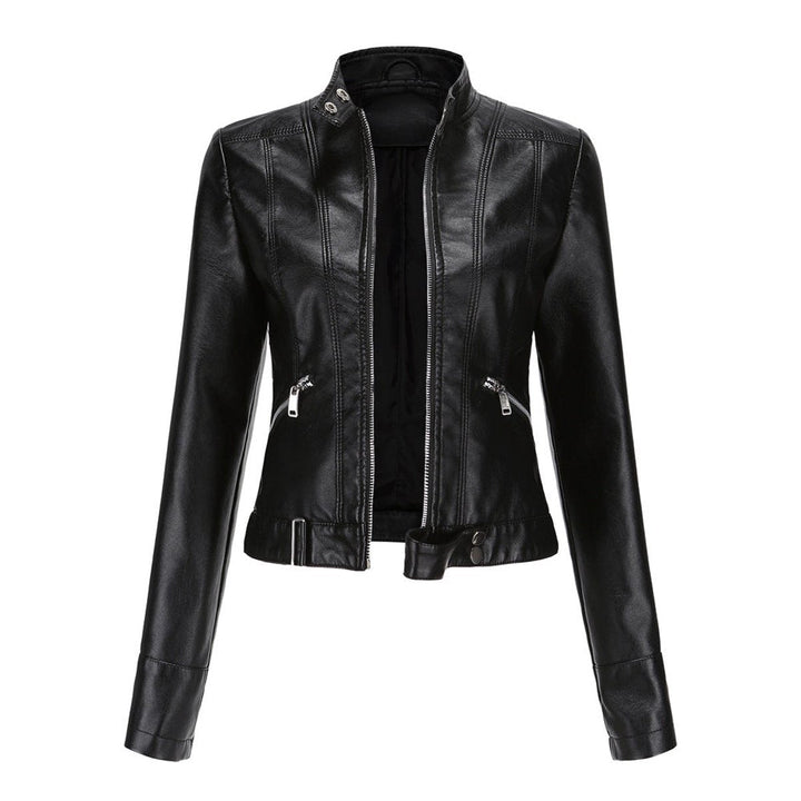 Linnea | Cropped Stand-Collar Moto Jacket