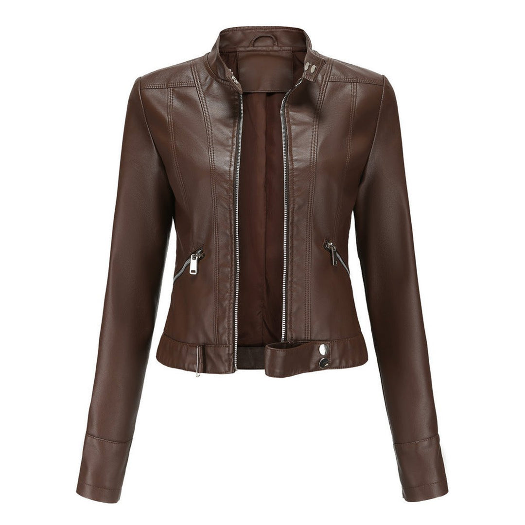Linnea | Cropped Stand-Collar Moto Jacket