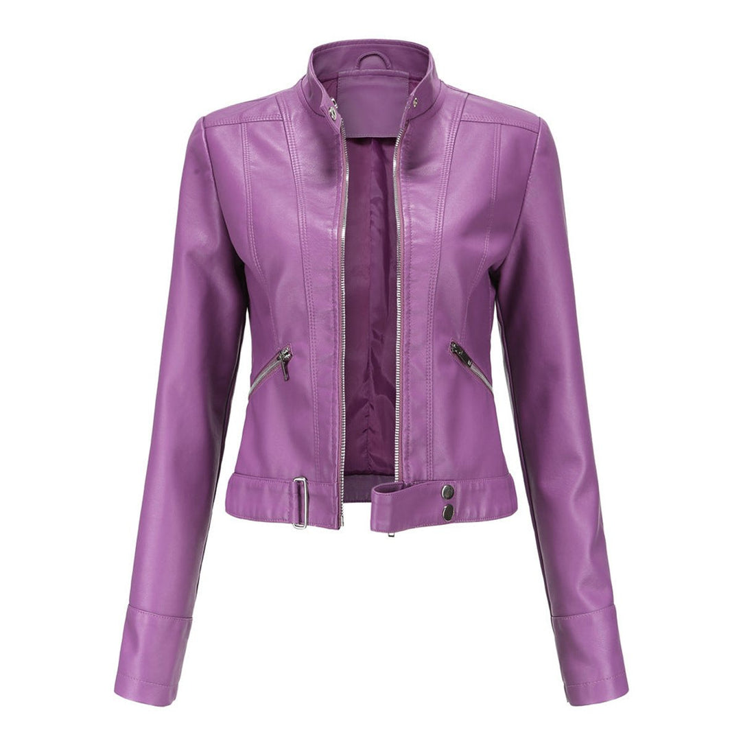 Linnea | Cropped Stand-Collar Moto Jacket
