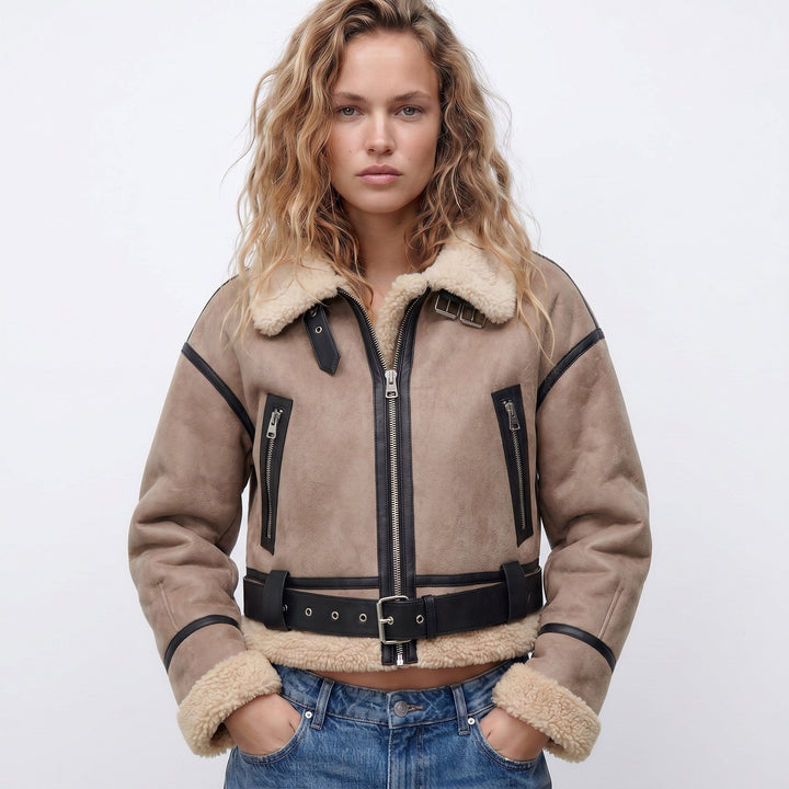 Verena | Cropped Aviator Bomber Jacket