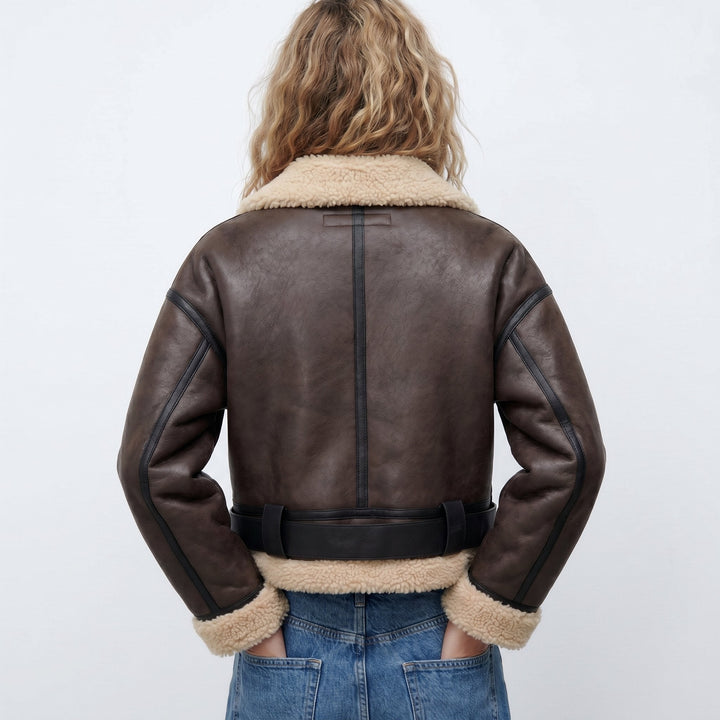 Verena | Cropped Aviator Bomber Jacket