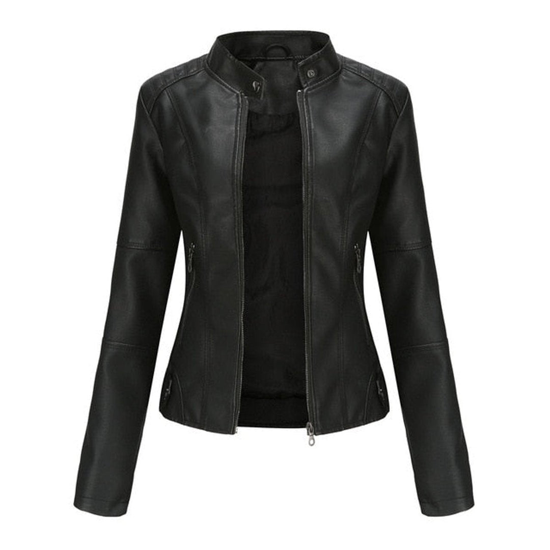 Helen | Refined Stand-Collar Moto Jacket