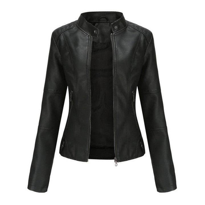 Helen | Refined Stand-Collar Moto Jacket