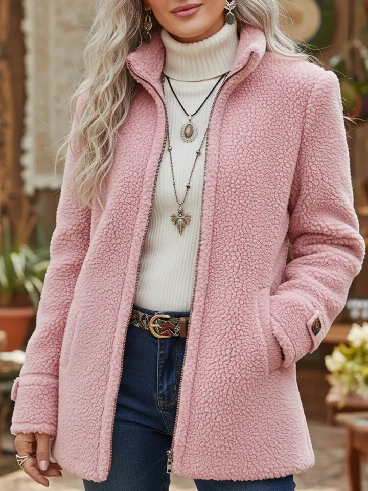 Patricia | Plush Stand-Collar Zip Coat