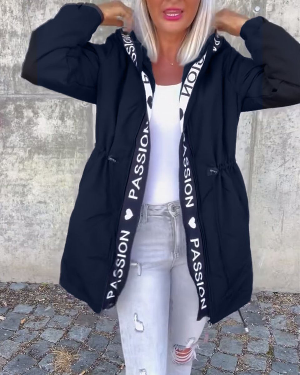 Camila | Hooded Drawstring Midi Parka