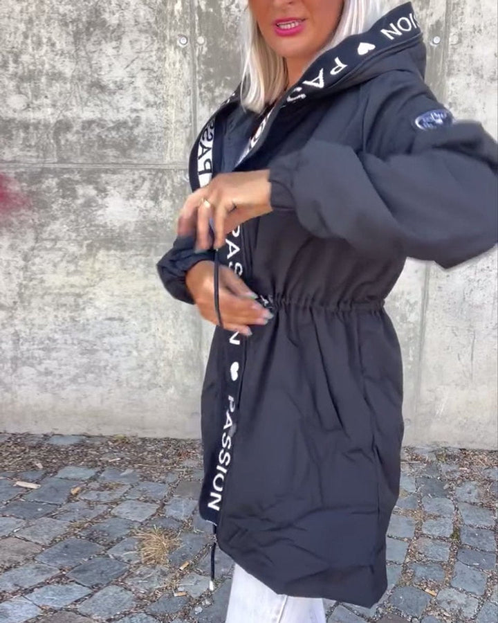 Camila | Hooded Drawstring Midi Parka