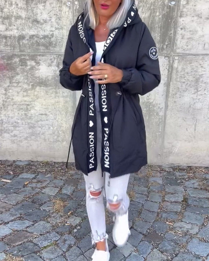 Camila | Hooded Drawstring Midi Parka
