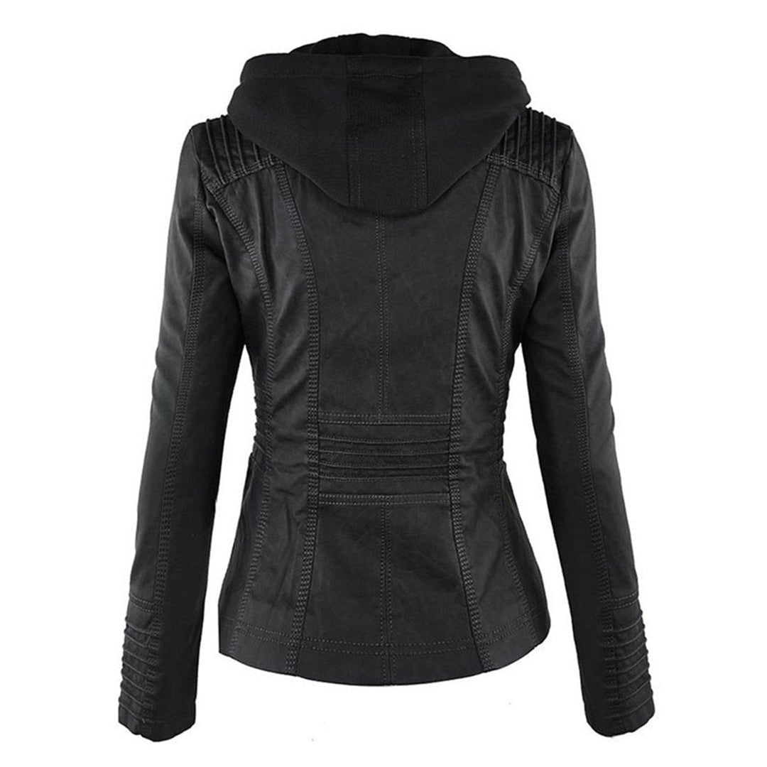 Lucinda | Hooded Moto Jacket with Removable Hood