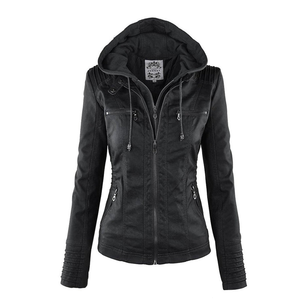 Lucinda | Hooded Moto Jacket with Removable Hood