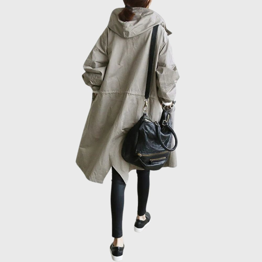 Ruth | Hooded Relaxed-Fit Long Trench Coat