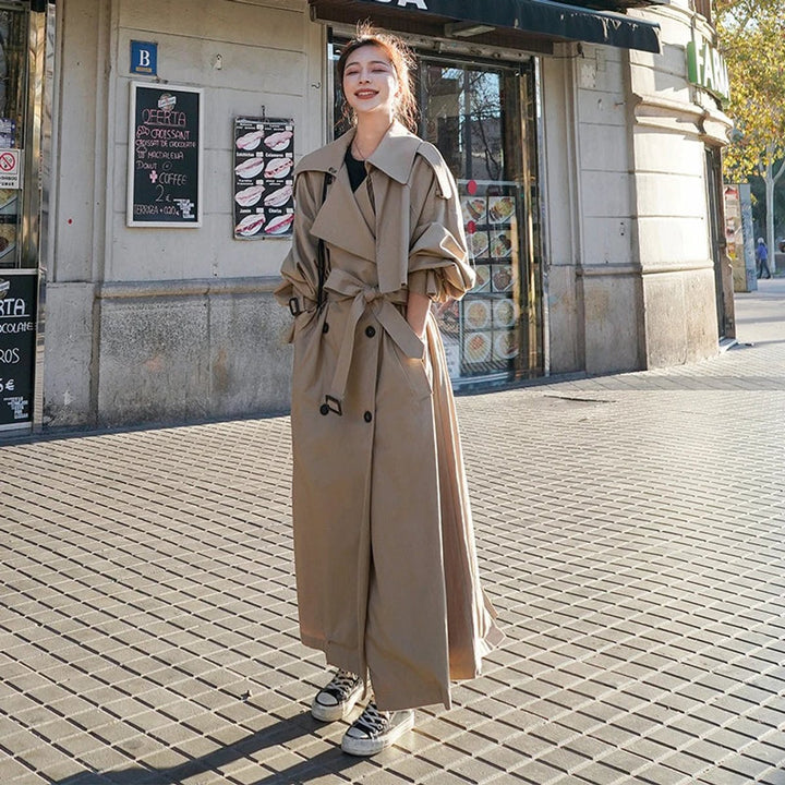 Lena | Oversized Double-Breasted Long Trench Coat