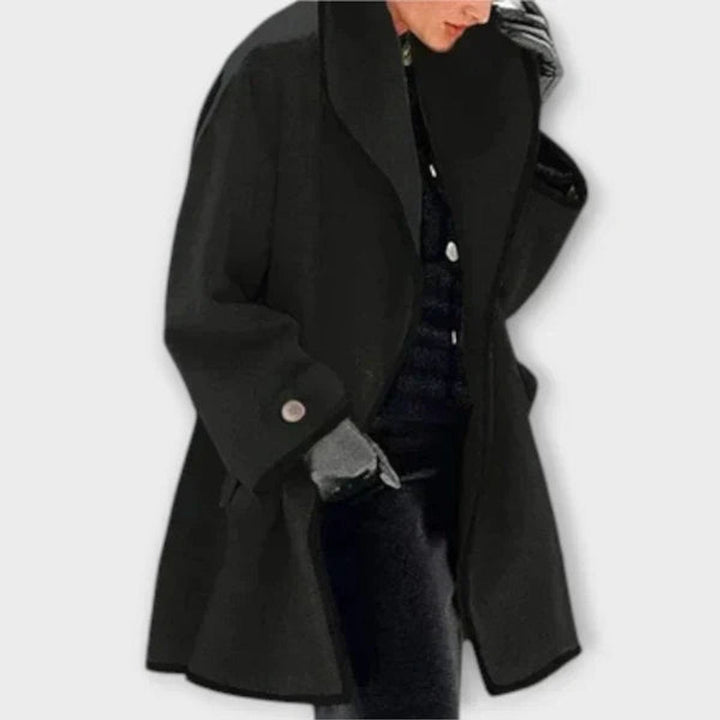 Flora | Oversized Contrast-Trim Coat